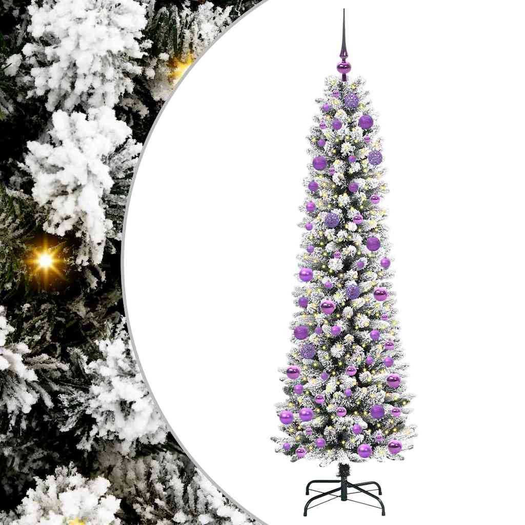 Kunstigt juletræ Hvid 180 cm PVC og metal og plast