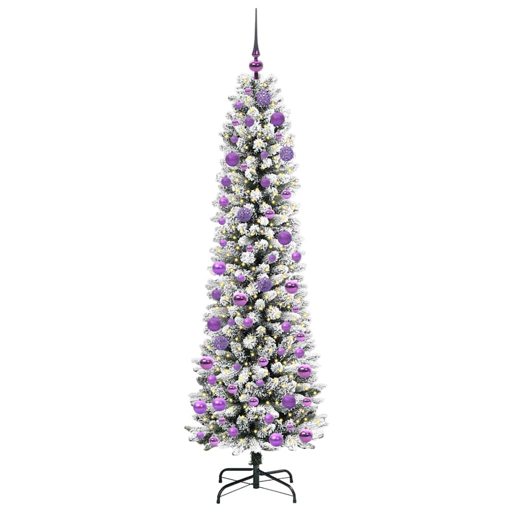 Kunstigt juletræ Hvid 180 cm PVC og metal og plast
