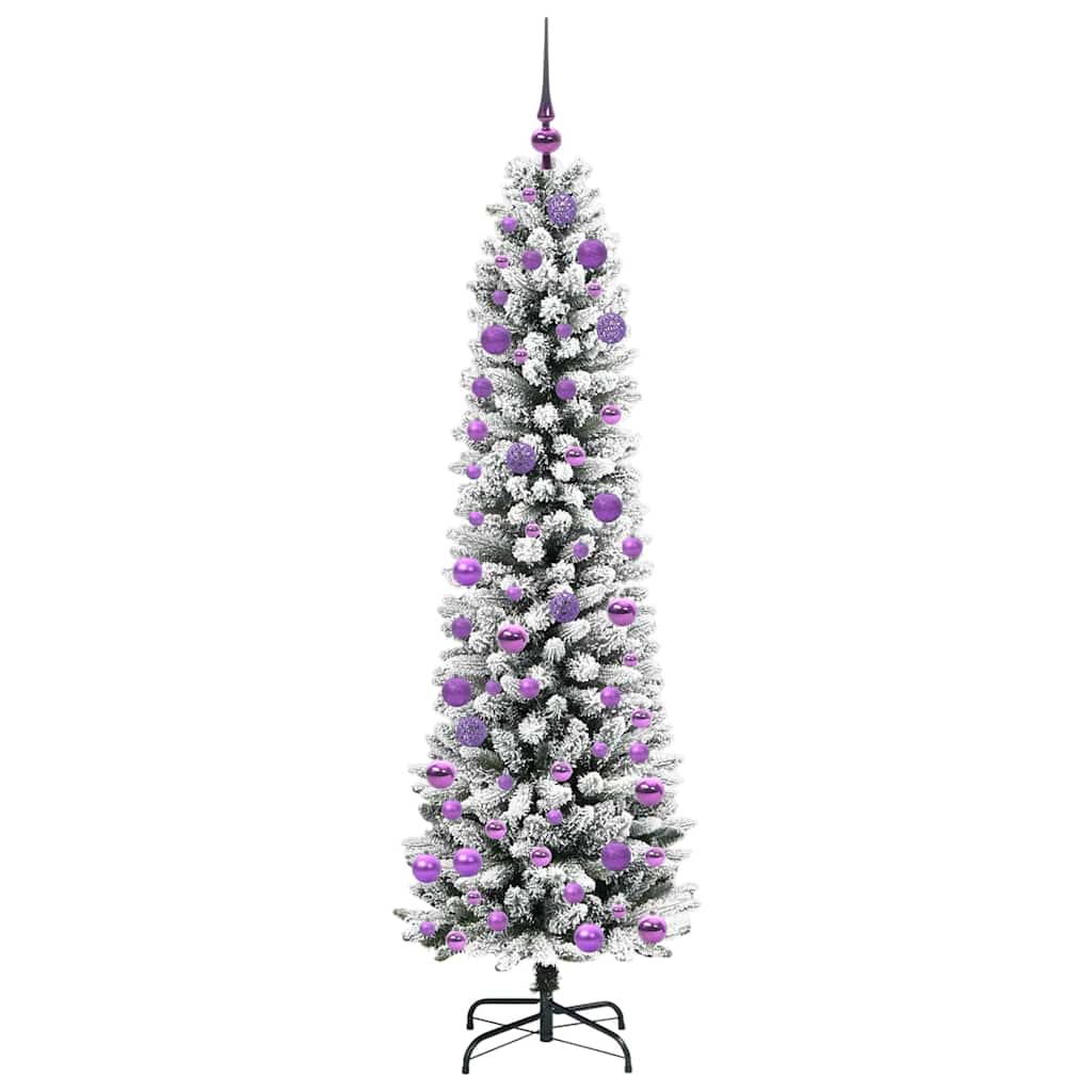 Kunstigt juletræ Hvid 180 cm PVC og metal og plast