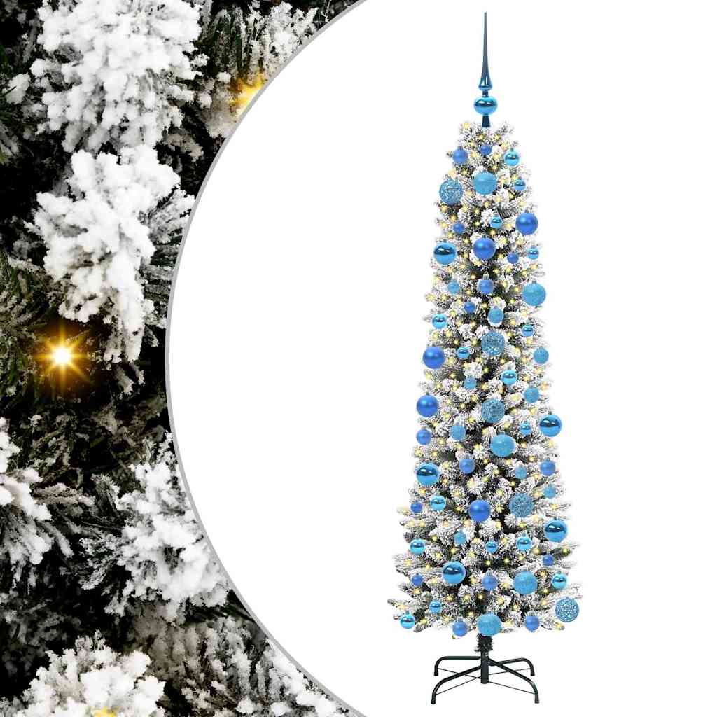 Kunstigt juletræ Hvid 180 cm PVC og metal og plast