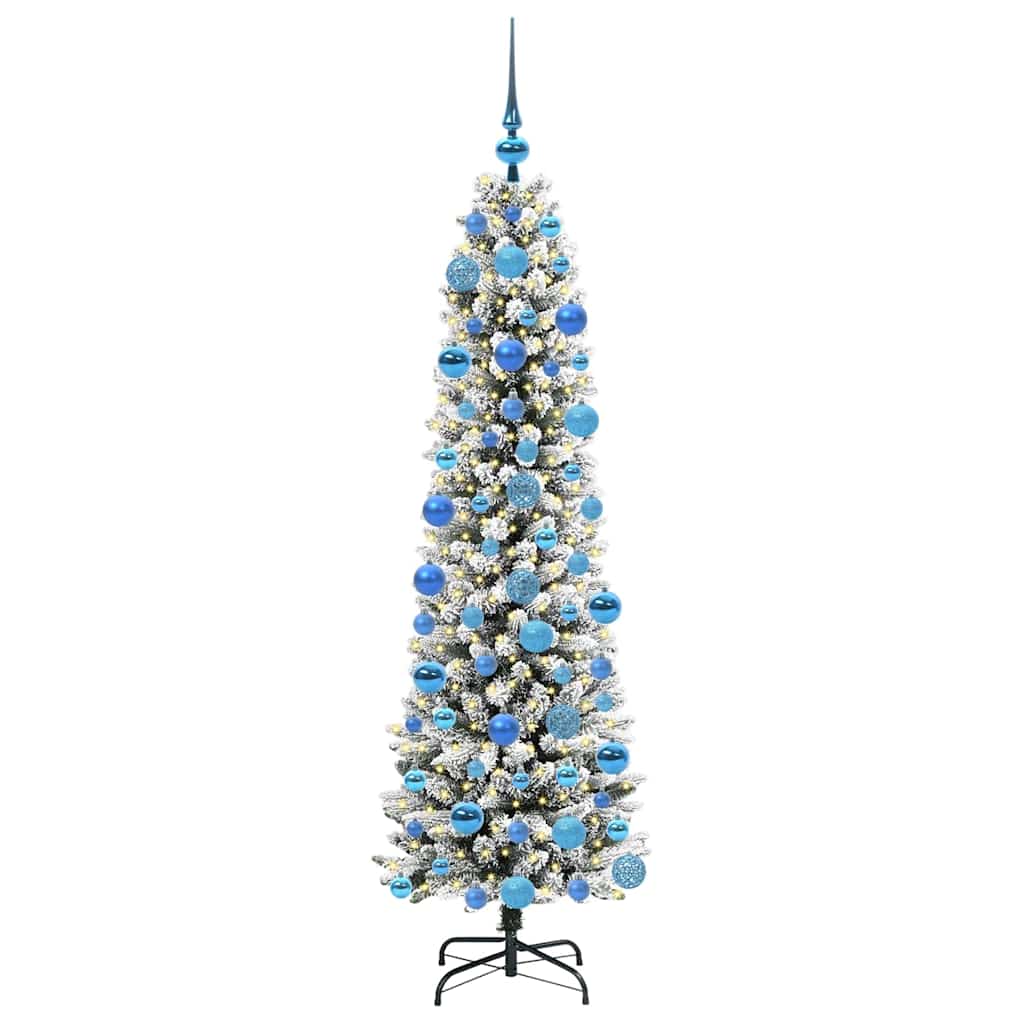 Kunstigt juletræ Hvid 180 cm PVC og metal og plast