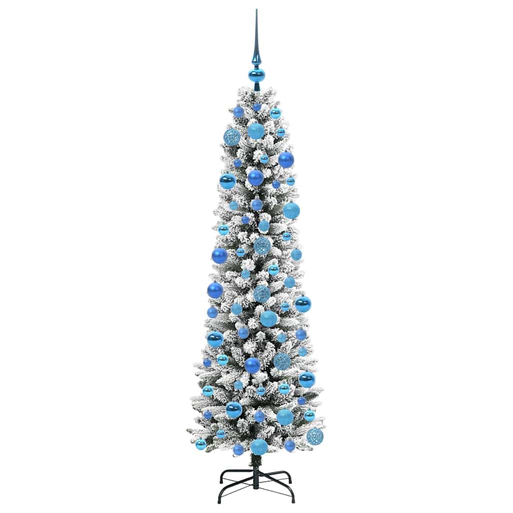 Kunstigt juletræ Hvid 180 cm PVC og metal og plast