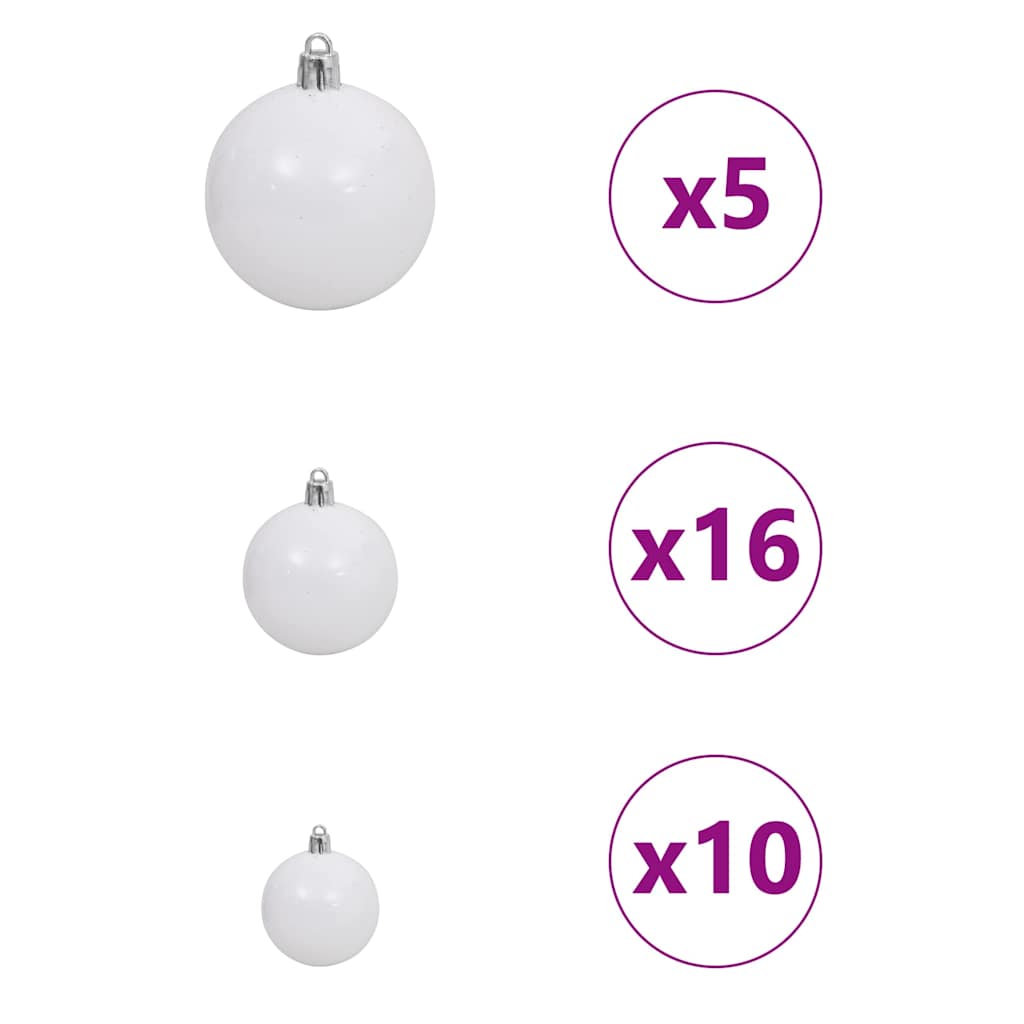 Kunstigt juletræ Hvid 210 cm PVC og metal og plast
