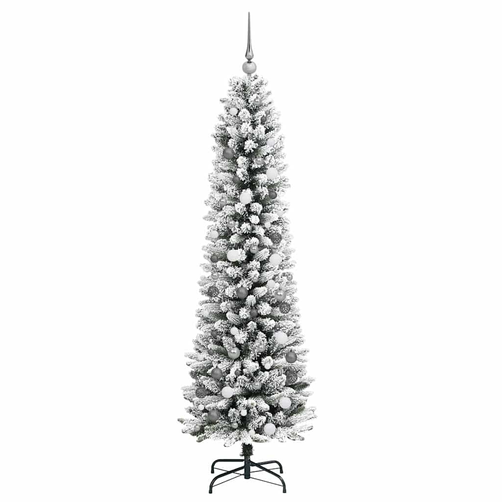 Kunstigt juletræ Hvid 210 cm PVC og metal og plast