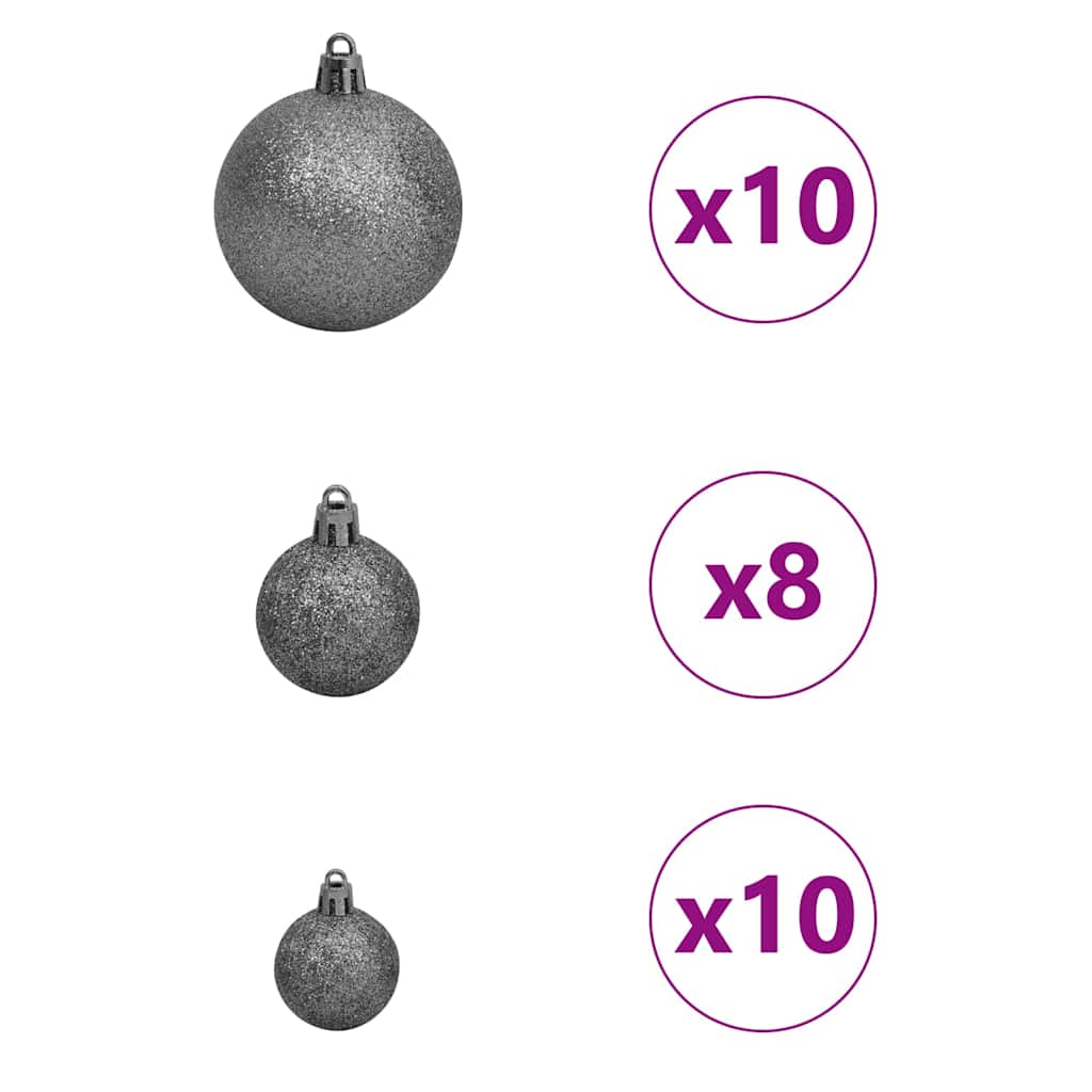 Kunstigt juletræ Hvid 210 cm PVC og metal og plast