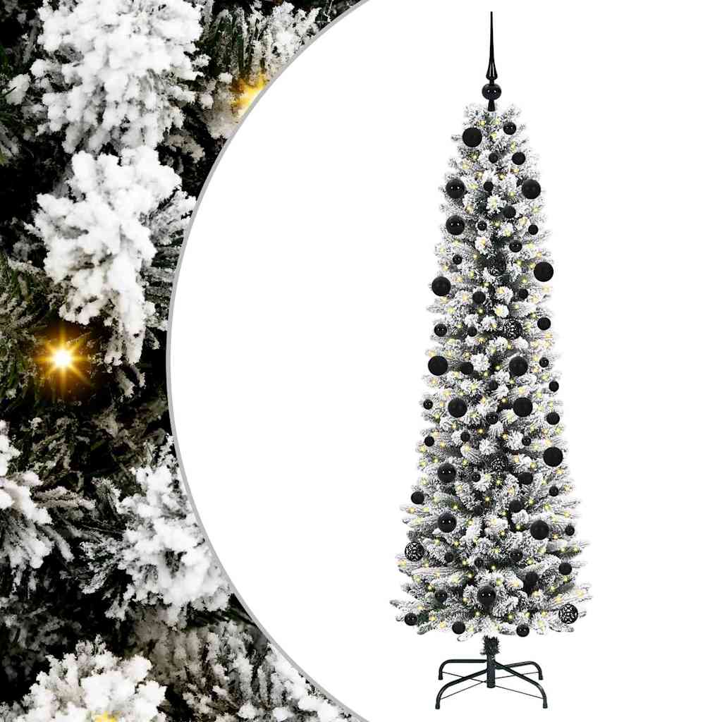 Kunstigt juletræ Hvid 210 cm PVC og metal og plast