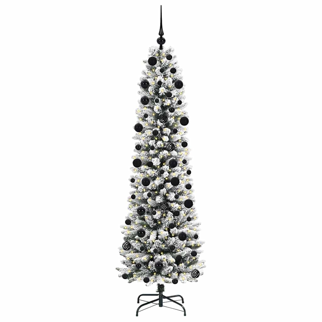 Kunstigt juletræ Hvid 210 cm PVC og metal og plast