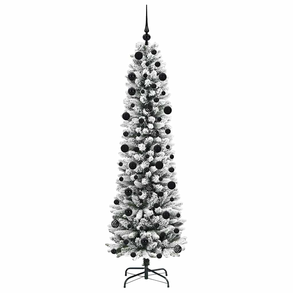 Kunstigt juletræ Hvid 210 cm PVC og metal og plast