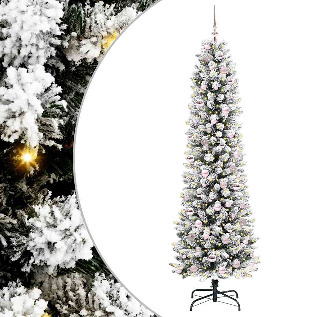 Kunstigt juletræ Hvid 210 cm PVC og metal og plast