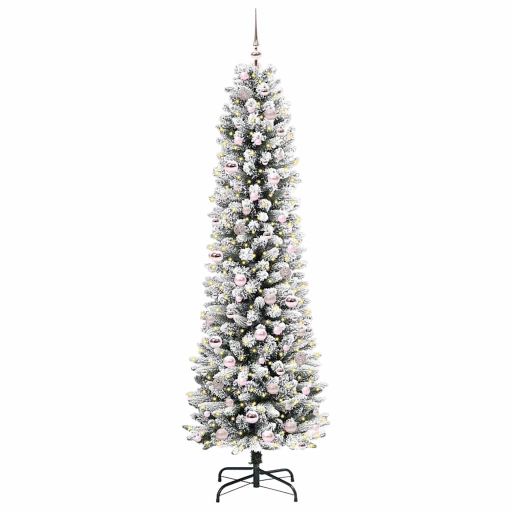 Kunstigt juletræ Hvid 210 cm PVC og metal og plast