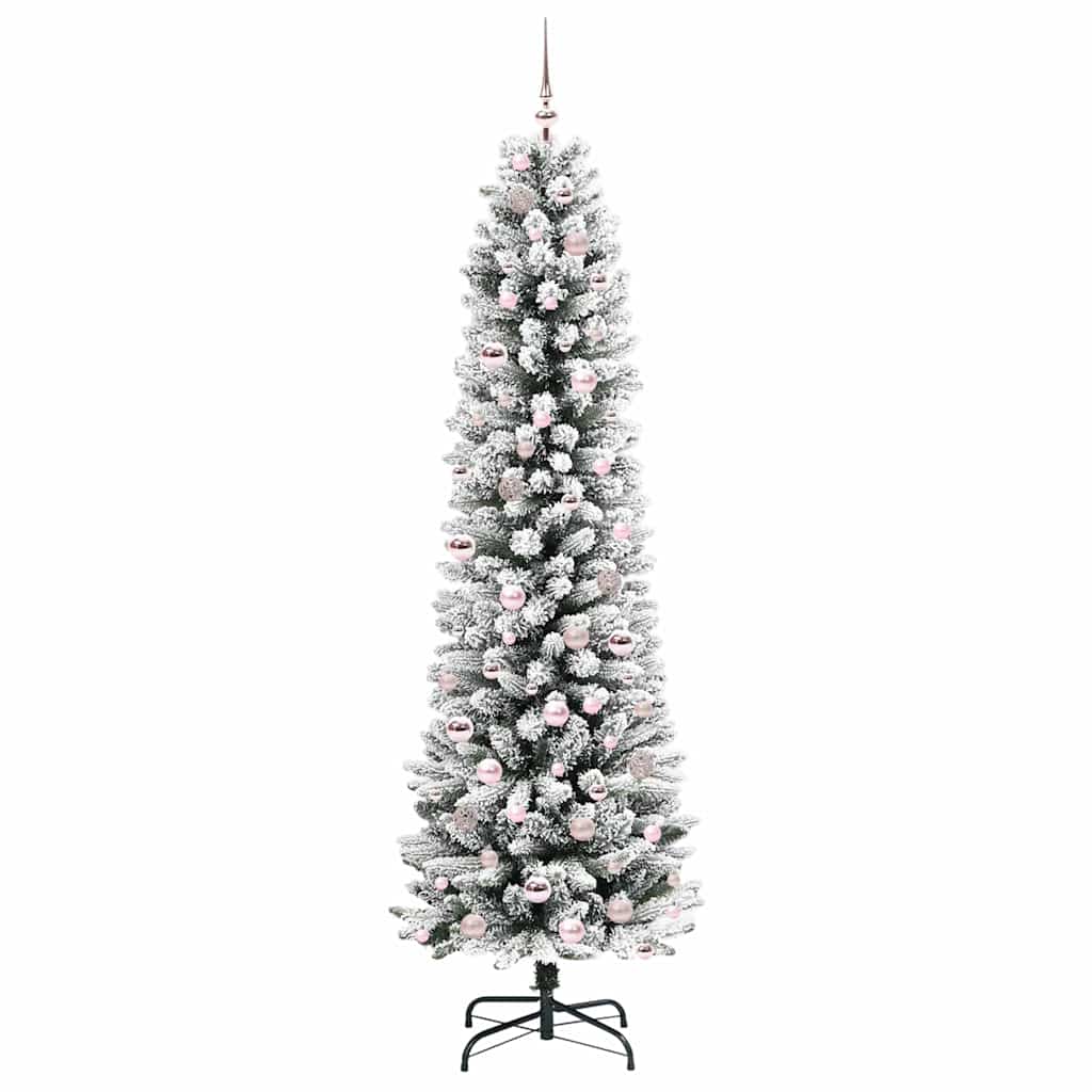 Kunstigt juletræ Hvid 210 cm PVC og metal og plast