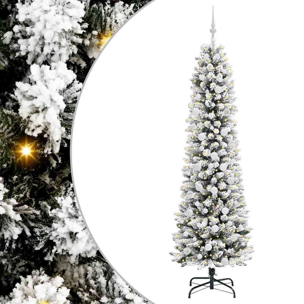 Kunstigt juletræ Hvid 210 cm PVC og metal og plast