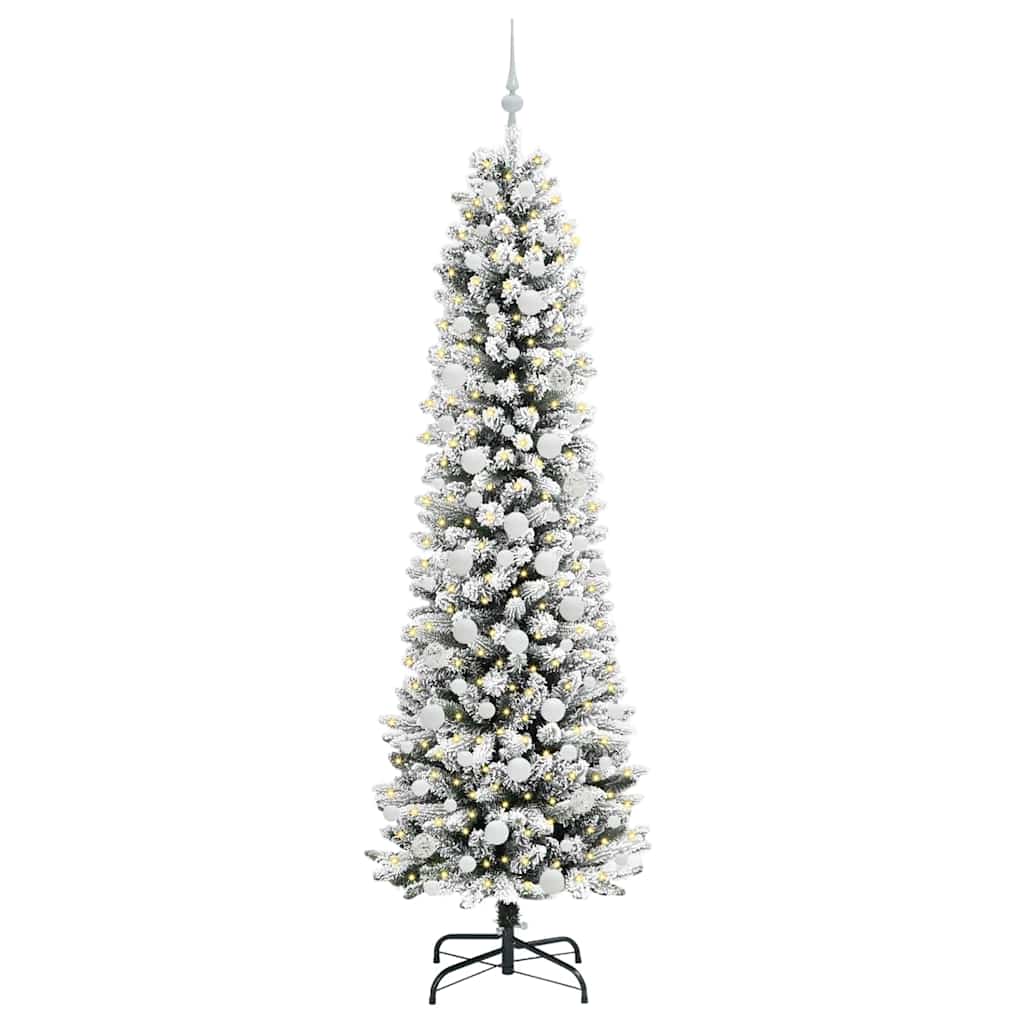 Kunstigt juletræ Hvid 210 cm PVC og metal og plast