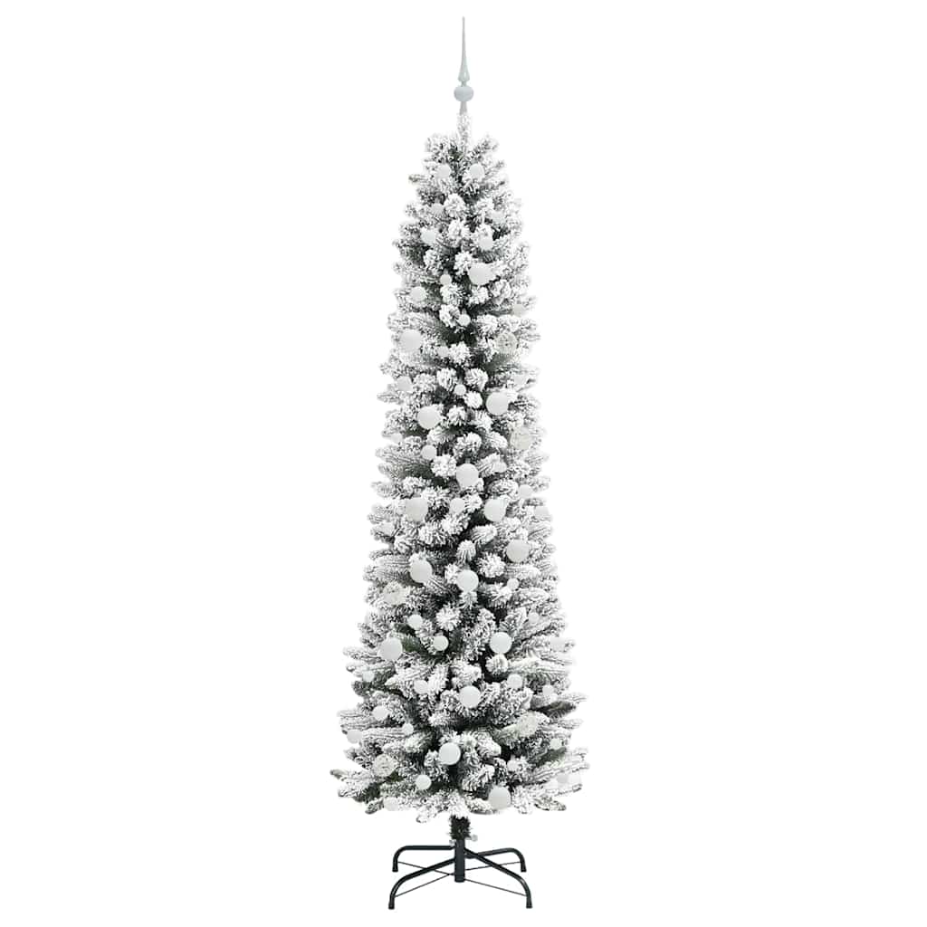 Kunstigt juletræ Hvid 210 cm PVC og metal og plast