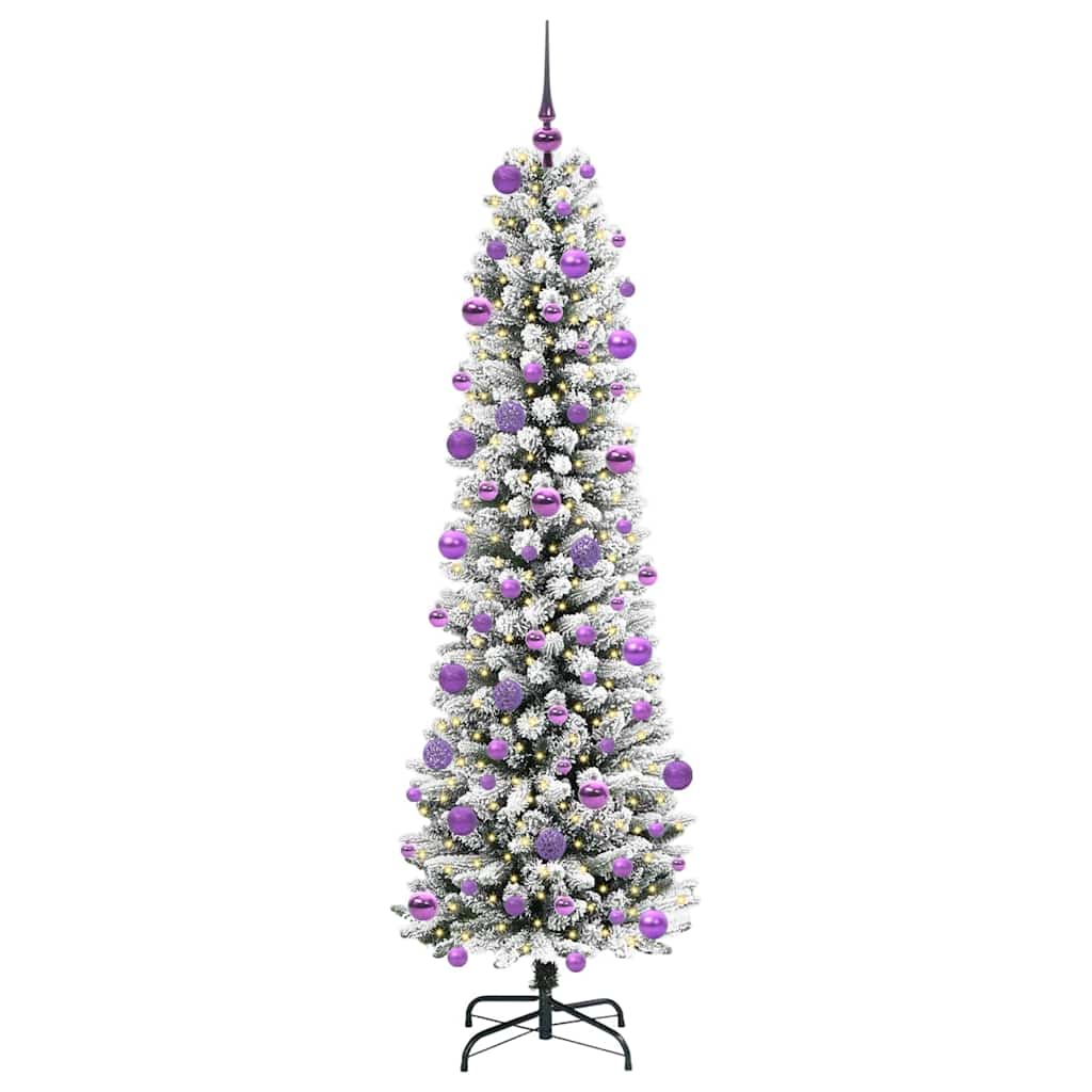 Kunstigt juletræ Hvid 210 cm PVC og metal og plast