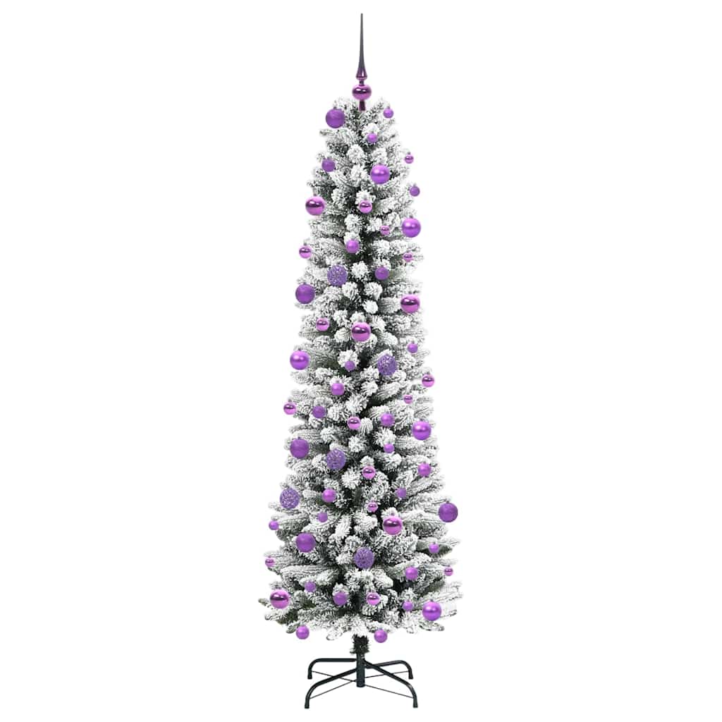 Kunstigt juletræ Hvid 210 cm PVC og metal og plast