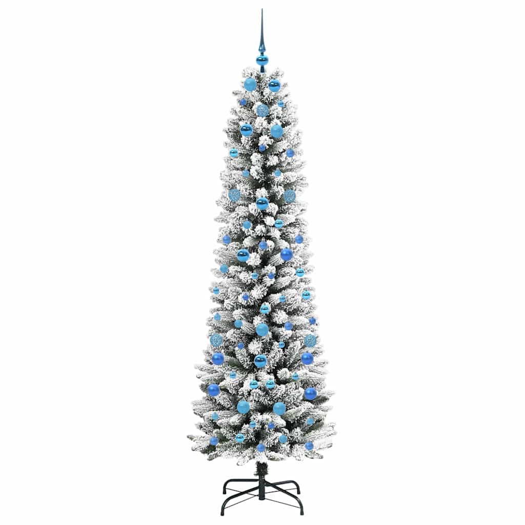 Kunstigt juletræ Hvid 210 cm PVC og metal og plast