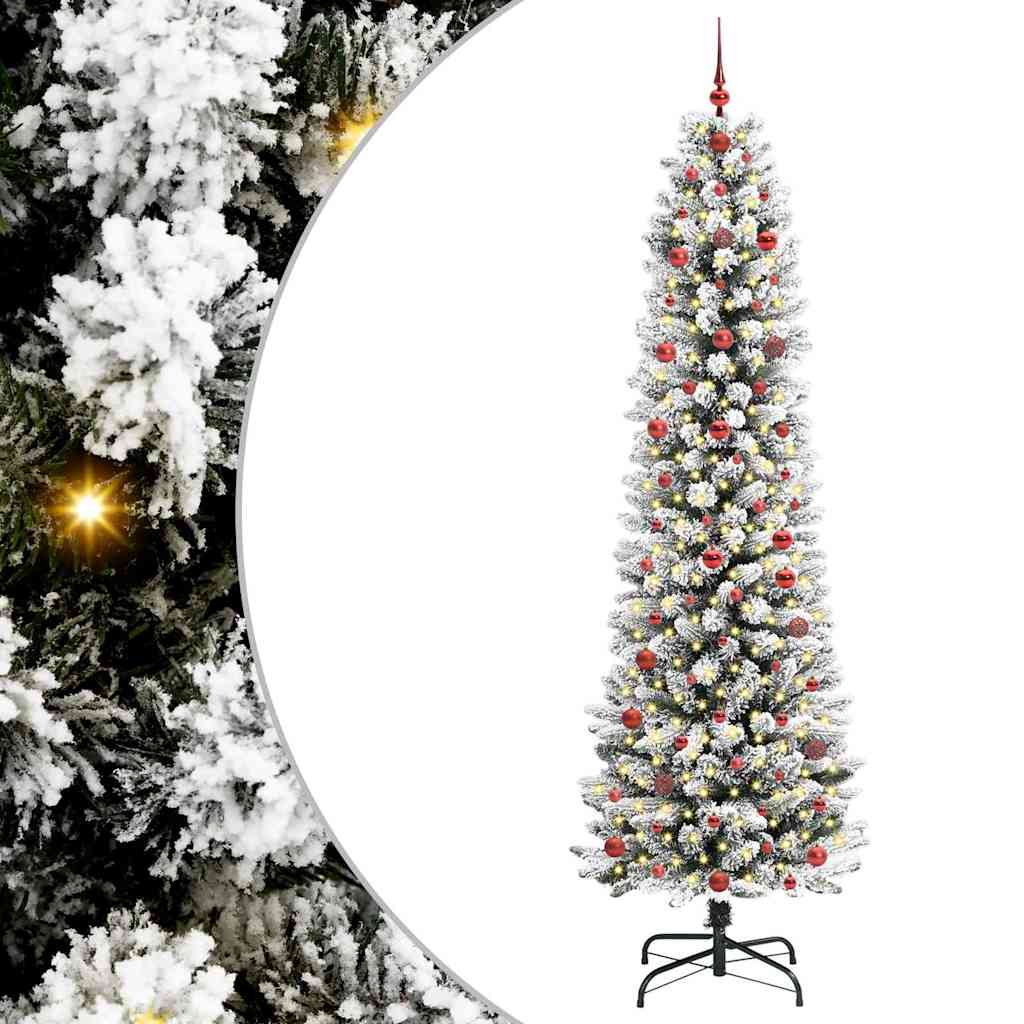 Kunstigt juletræ Hvid 240 cm PVC og metal og plast
