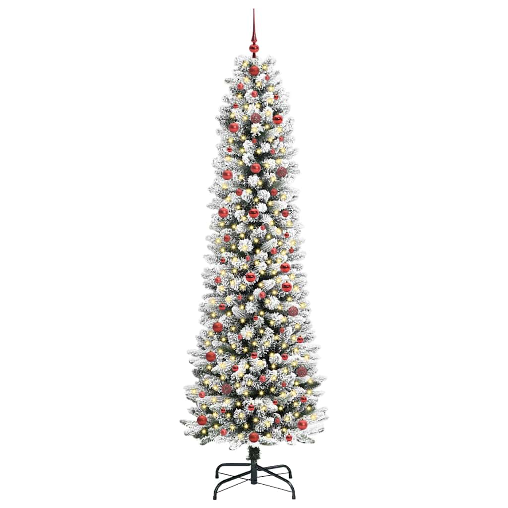 Kunstigt juletræ Hvid 240 cm PVC og metal og plast