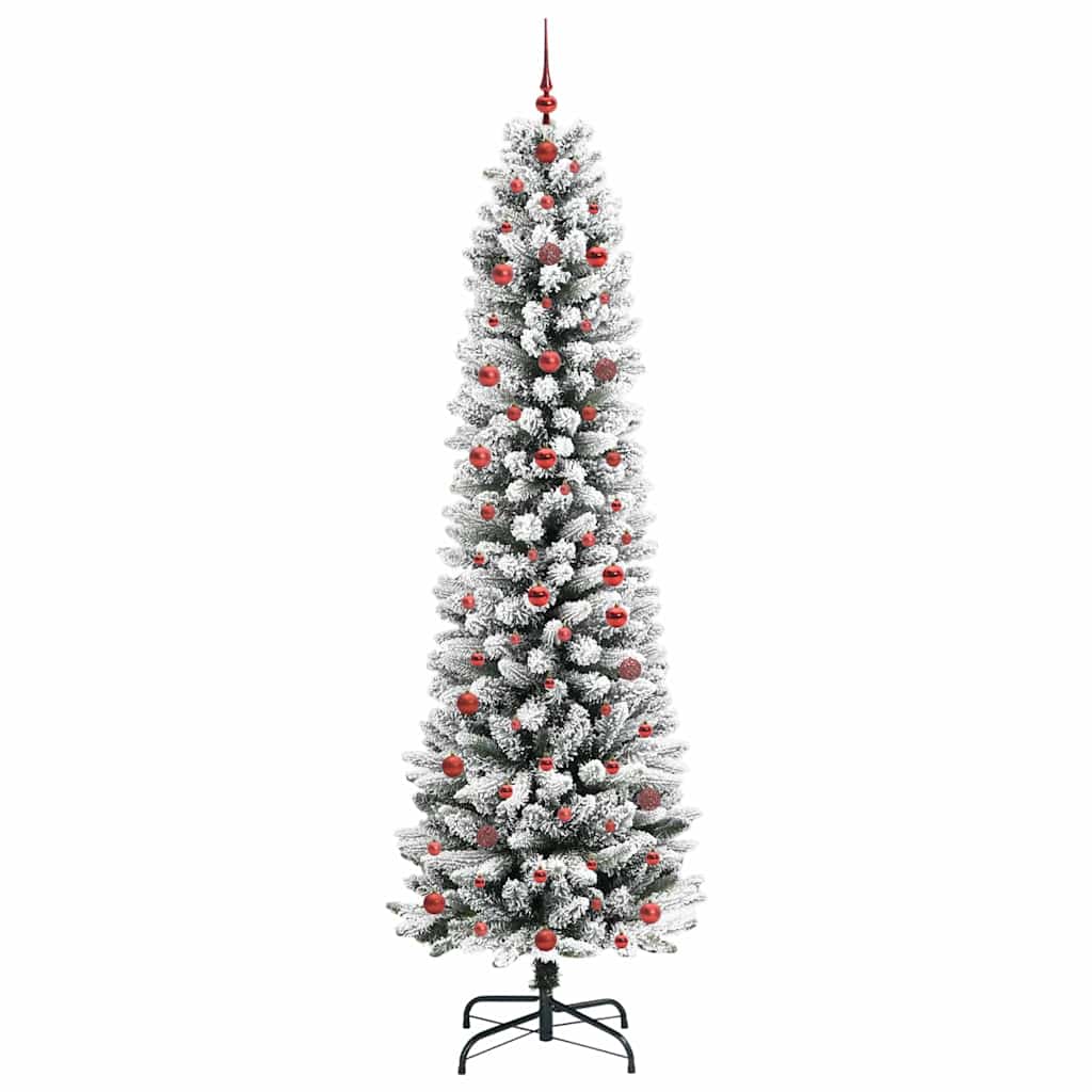 Kunstigt juletræ Hvid 240 cm PVC og metal og plast