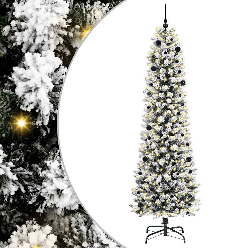 Kunstigt juletræ Hvid 240 cm PVC og metal og plast