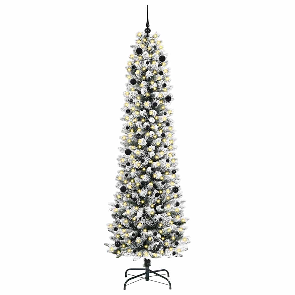 Kunstigt juletræ Hvid 240 cm PVC og metal og plast