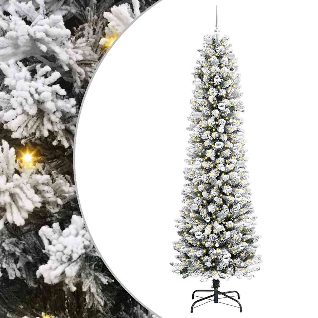 Kunstigt juletræ Hvid 240 cm PVC og metal og plast