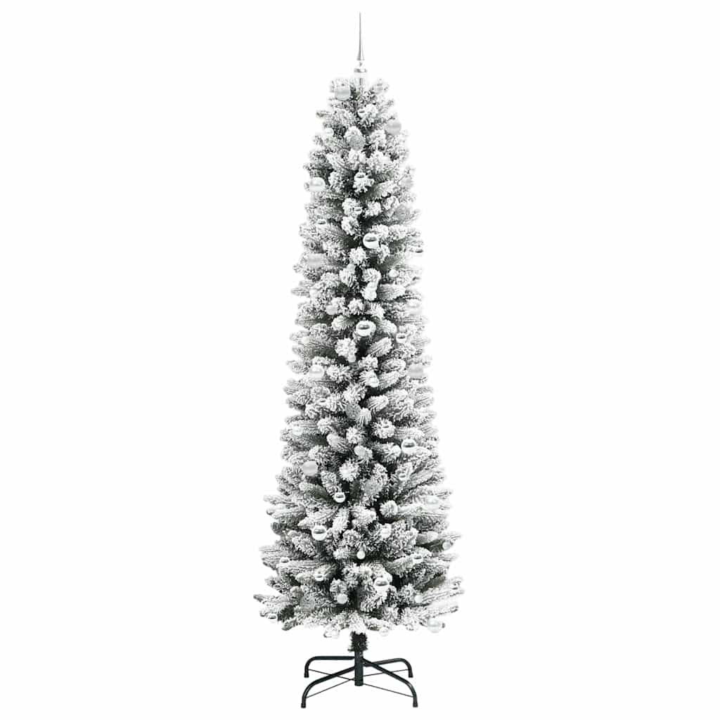Kunstigt juletræ Hvid 240 cm PVC og metal og plast