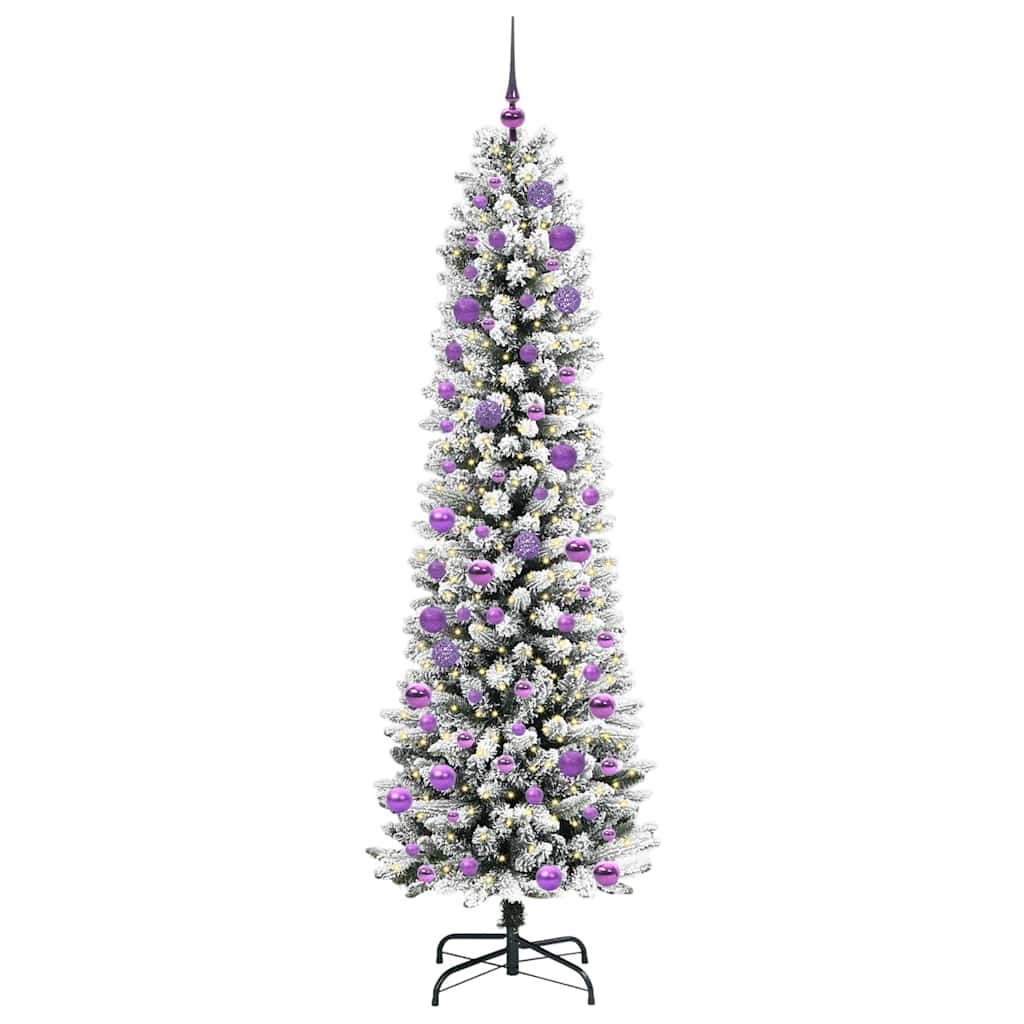 Kunstigt juletræ Hvid 240 cm PVC og metal og plast