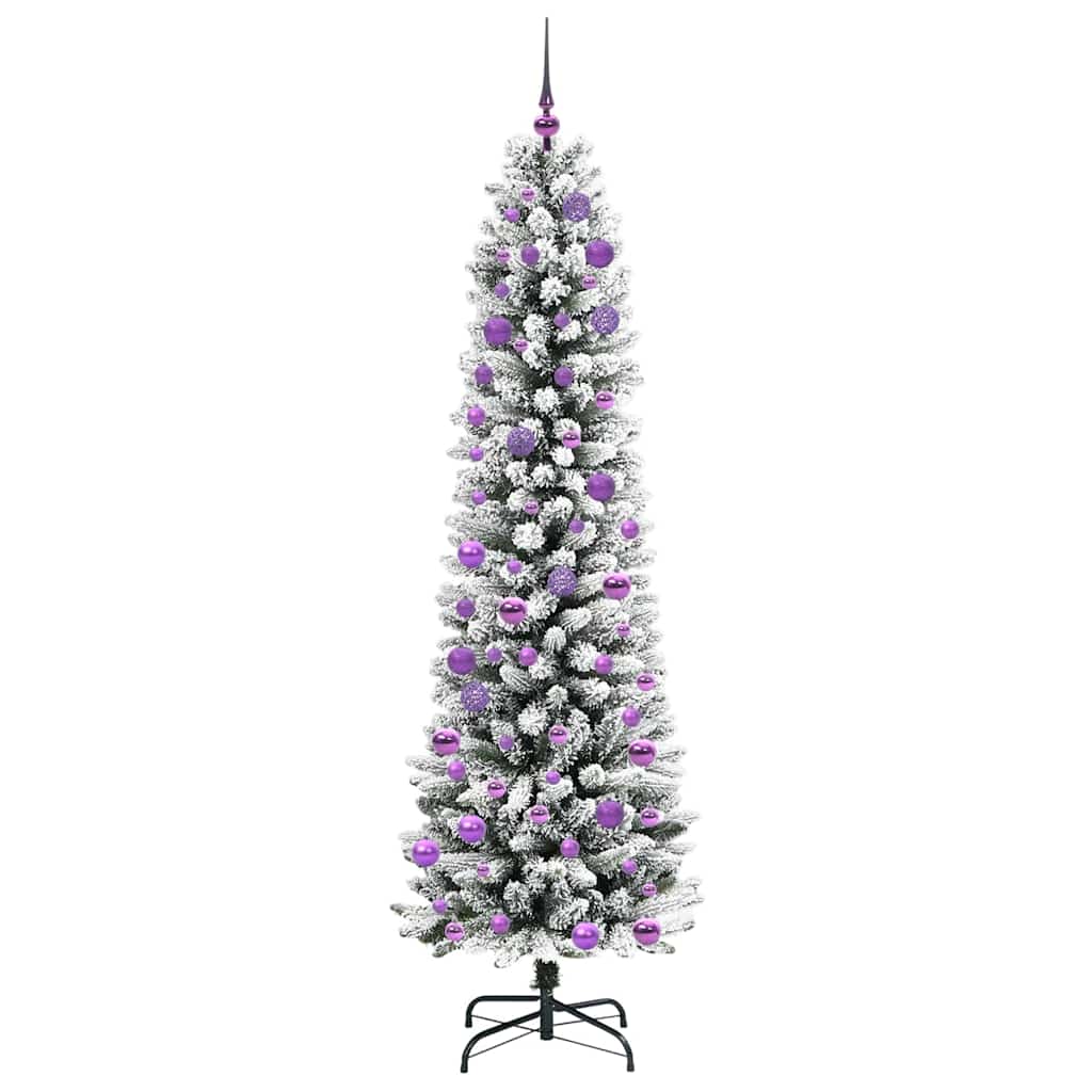Kunstigt juletræ Hvid 240 cm PVC og metal og plast