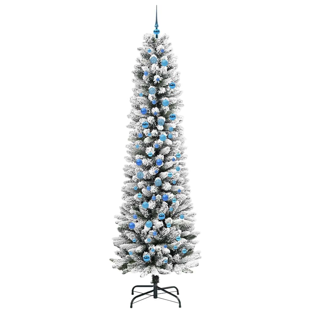 Kunstigt juletræ Hvid 240 cm PVC og metal og plast