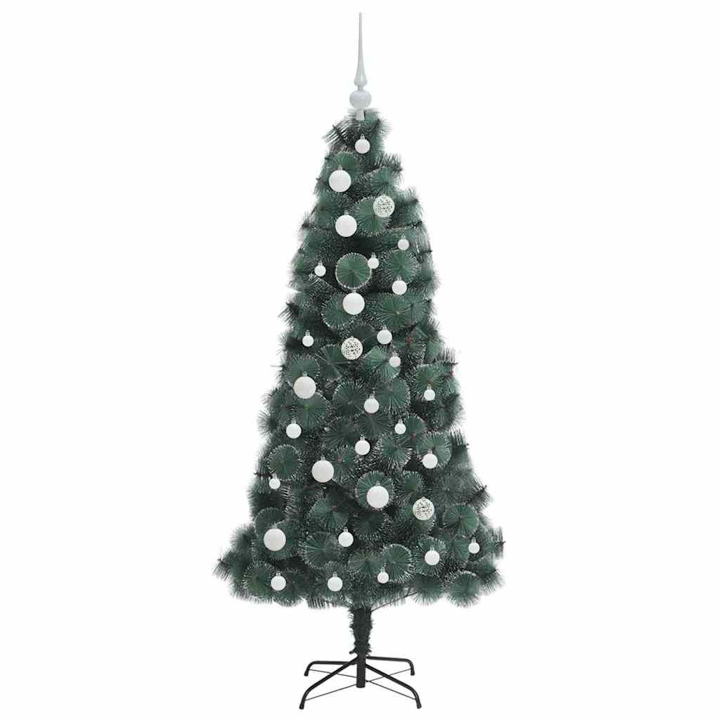 Kunstigt forberedt juletræ med kuglesæt Grøn 150 cm PET