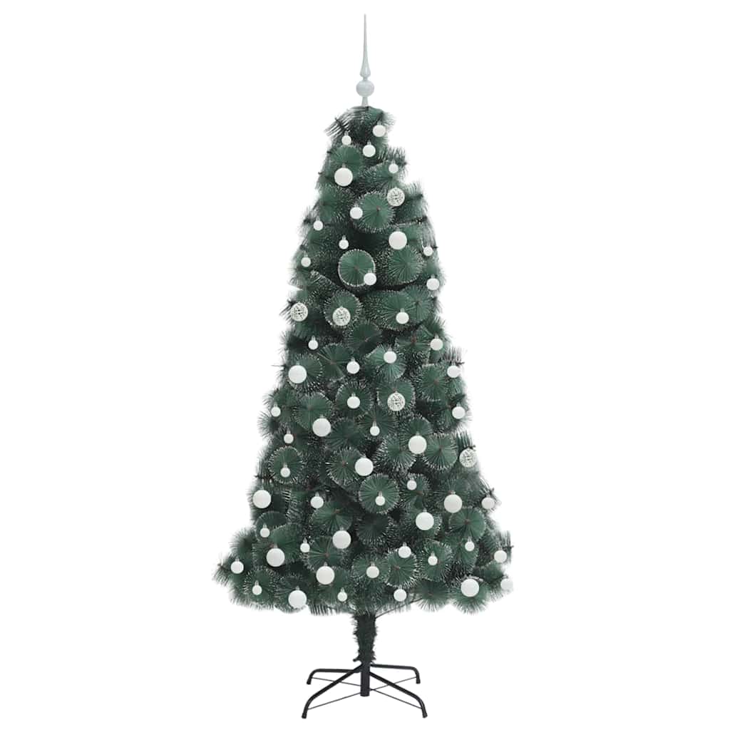 Kunstigt for-lyst juletræ med kuglesæt Grøn 180 cm PET