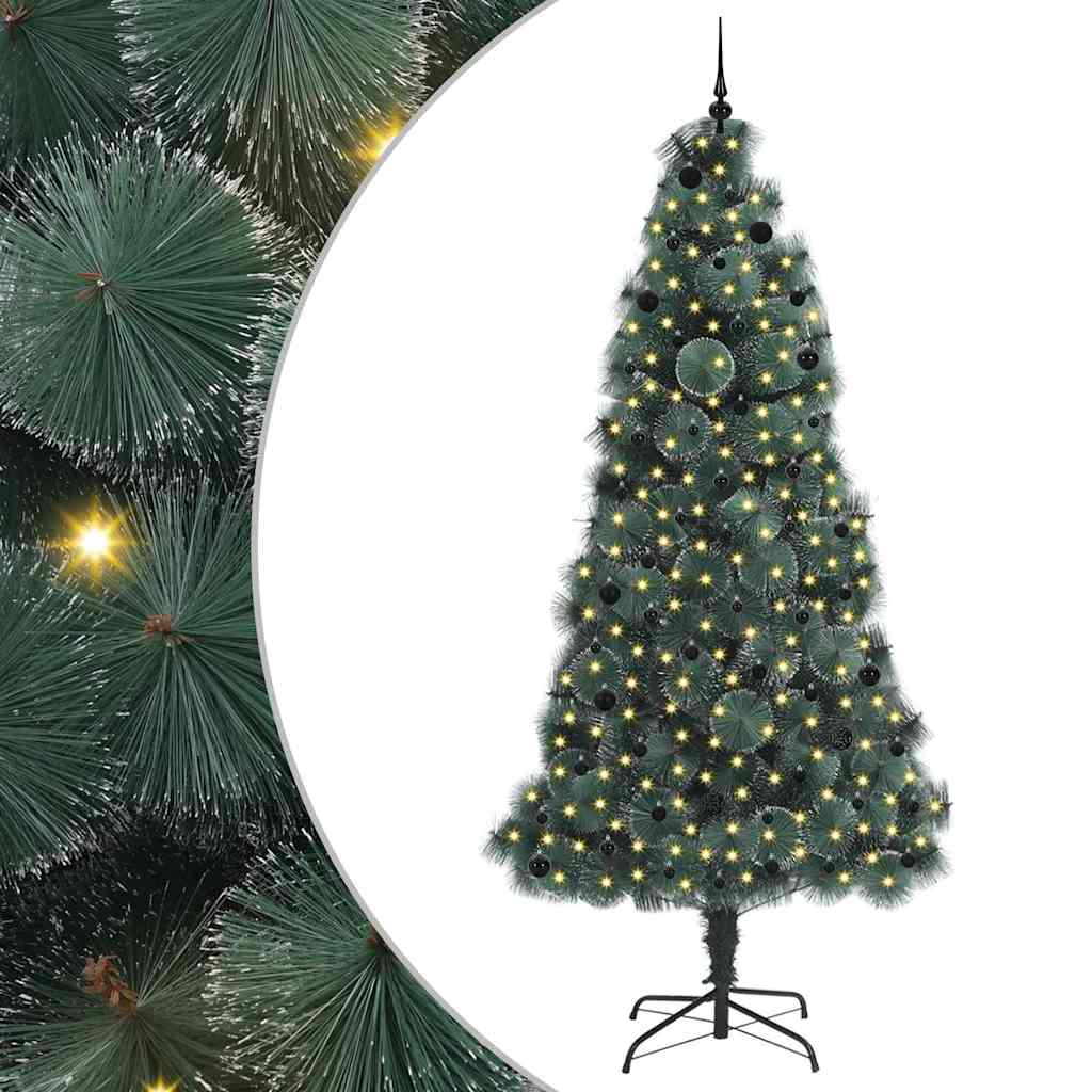 Kunstig forberedt juletræ med kuglesæt Grøn 240 cm PET