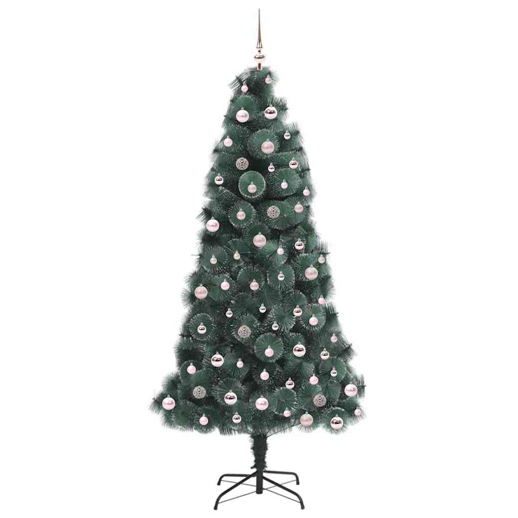 Kunstigt præ-oppustet juletræ med kuglesæt Grøn 240 cm PET
