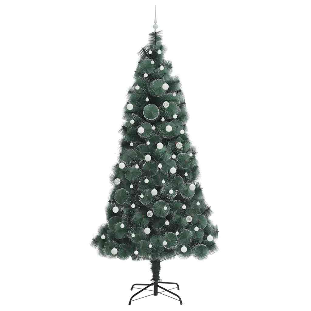 Kunstig forbelyst juletræ med kuglesæt Grøn 240 cm PET