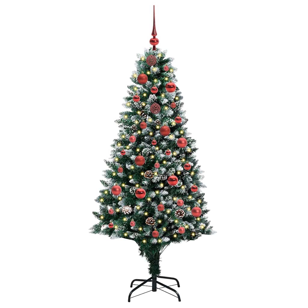 Kunstigt juletræ med stativ Grøn 150 cm PVC og Stål og Plastik