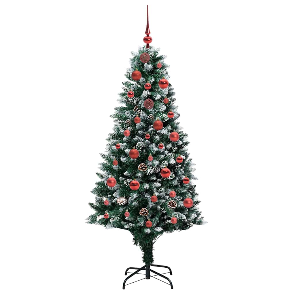 Kunstigt juletræ med stativ Grøn 150 cm PVC og Stål og Plastik