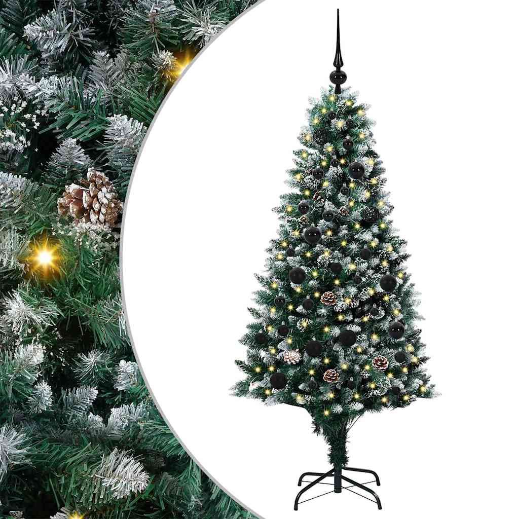 Kunstigt juletræ med stativ Grøn 150 cm PVC og Stål og Plastik
