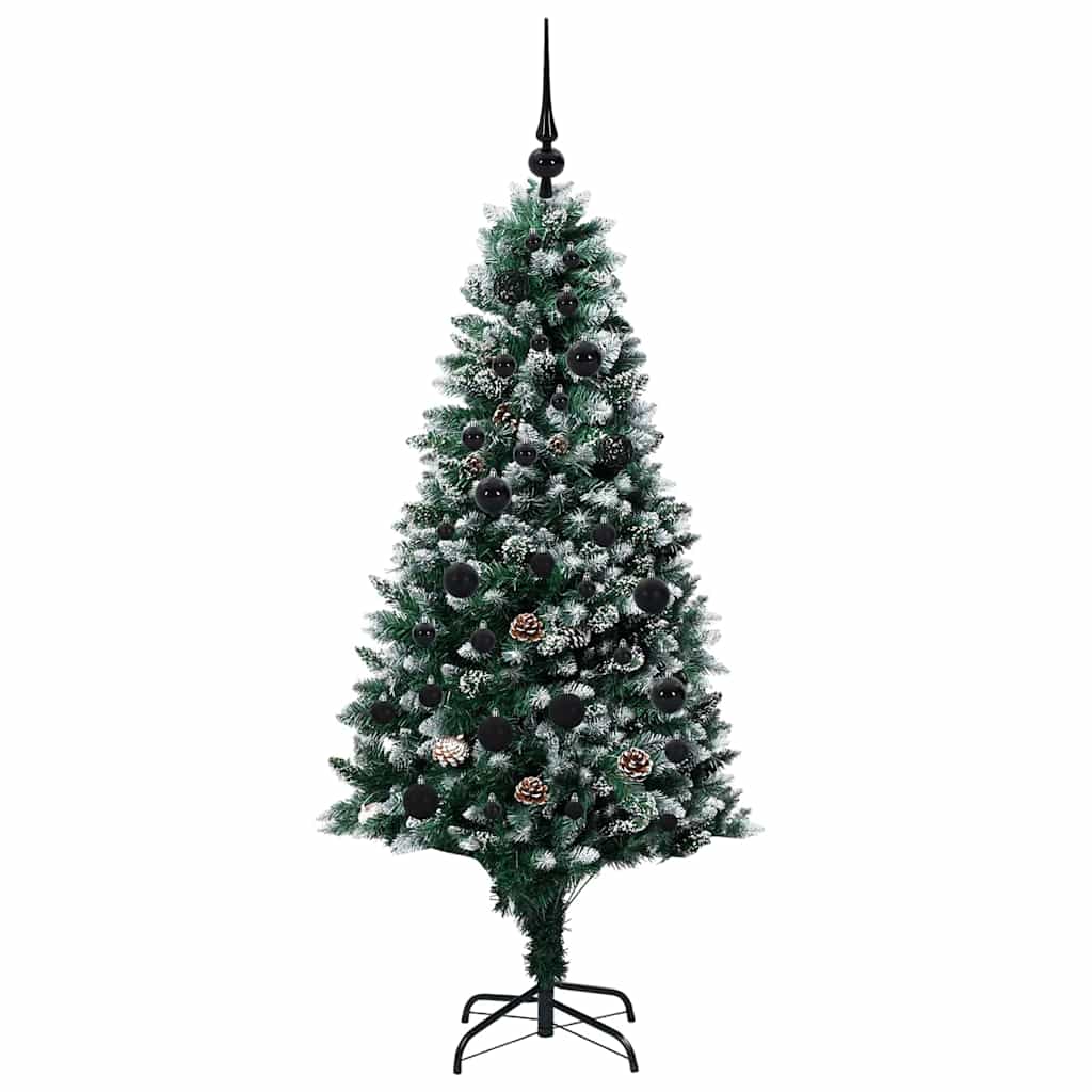 Kunstigt juletræ med stativ Grøn 150 cm PVC og Stål og Plastik