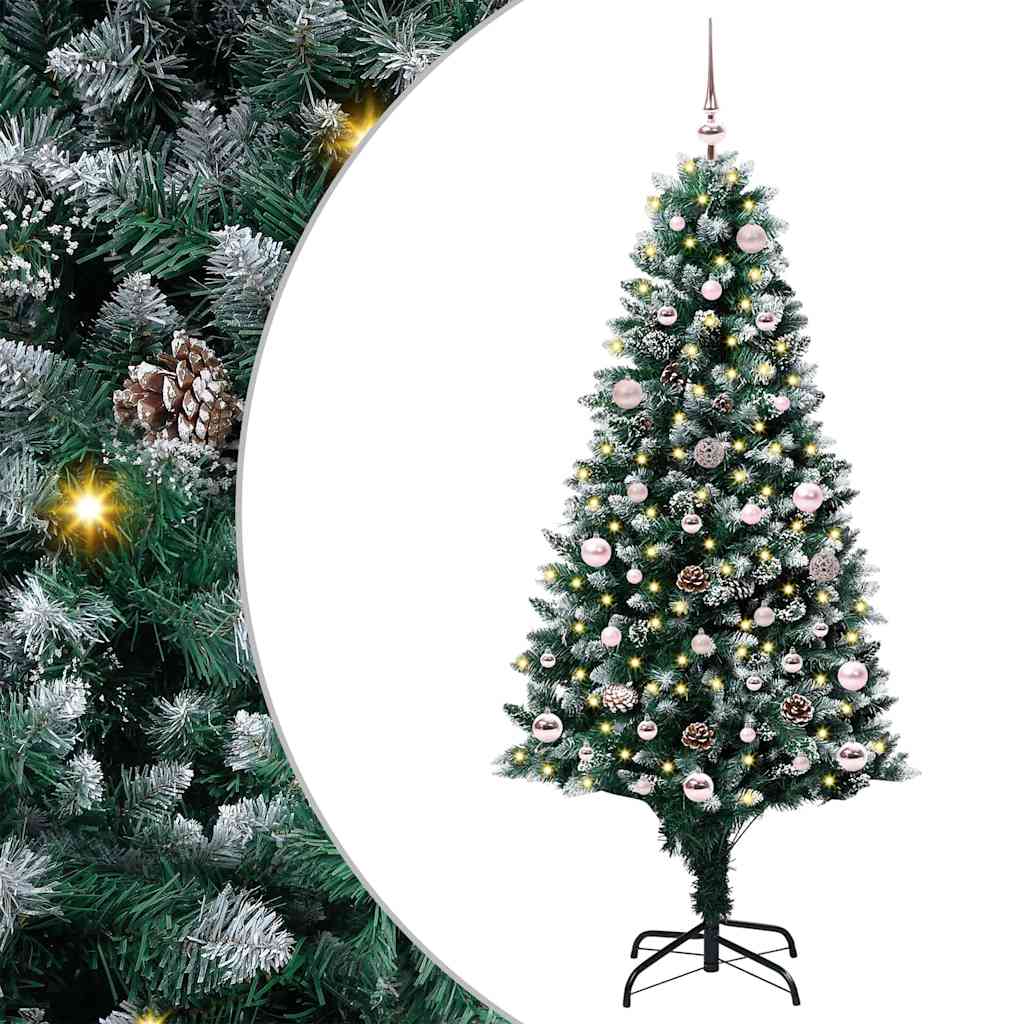 Kunstigt juletræ med stativ Grøn 150 cm PVC og Stål og Plastik