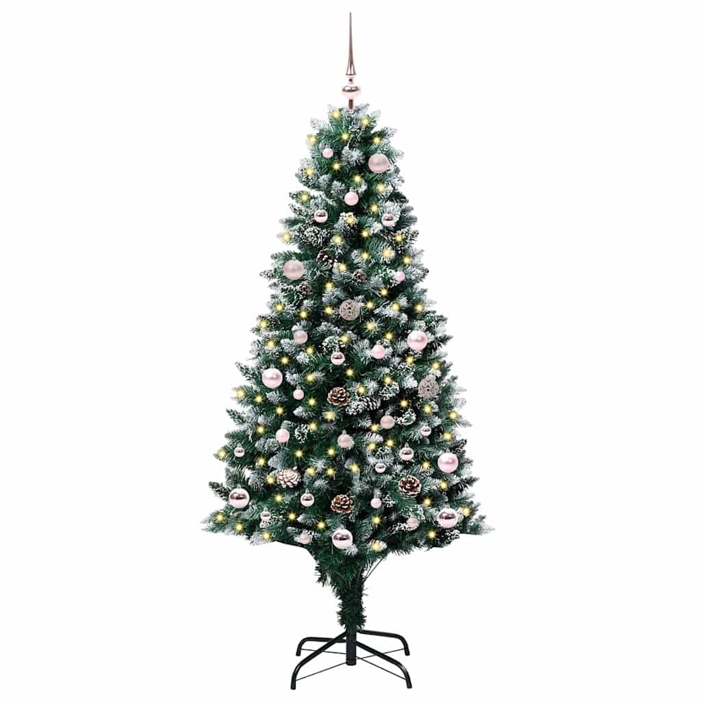 Kunstigt juletræ med stativ Grøn 150 cm PVC og Stål og Plastik