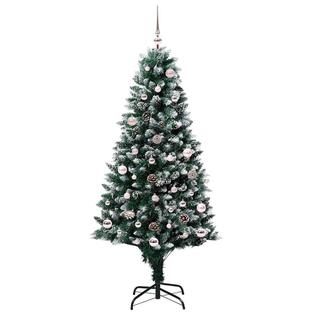 Kunstigt juletræ med stativ Grøn 150 cm PVC og Stål og Plastik