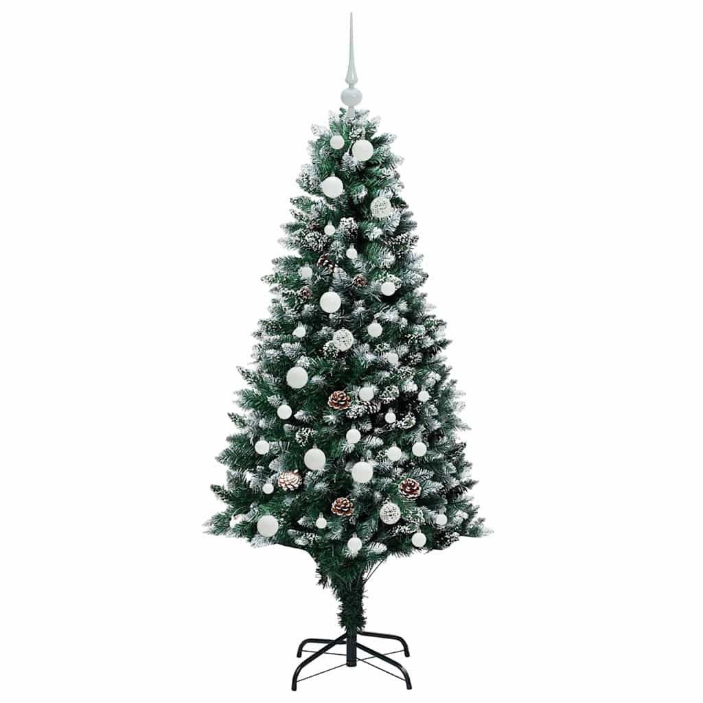 Kunstigt juletræ med stativ Grøn 150 cm PVC og Stål og Plastik