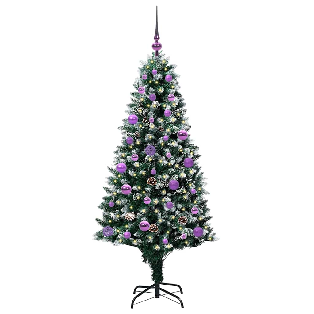 Kunstigt juletræ med stativ Grøn 150 cm PVC og Stål og Plastik