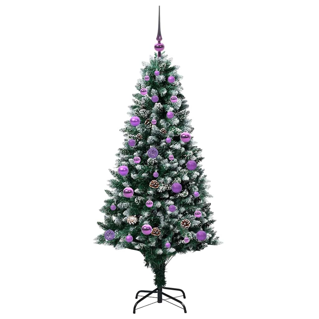 Kunstigt juletræ med stativ Grøn 150 cm PVC og Stål og Plastik