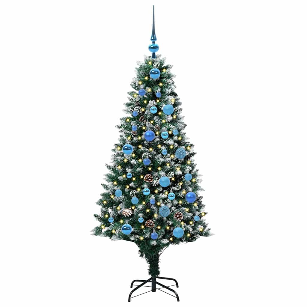 Kunstigt juletræ med stativ Grøn 150 cm PVC og Stål og Plastik