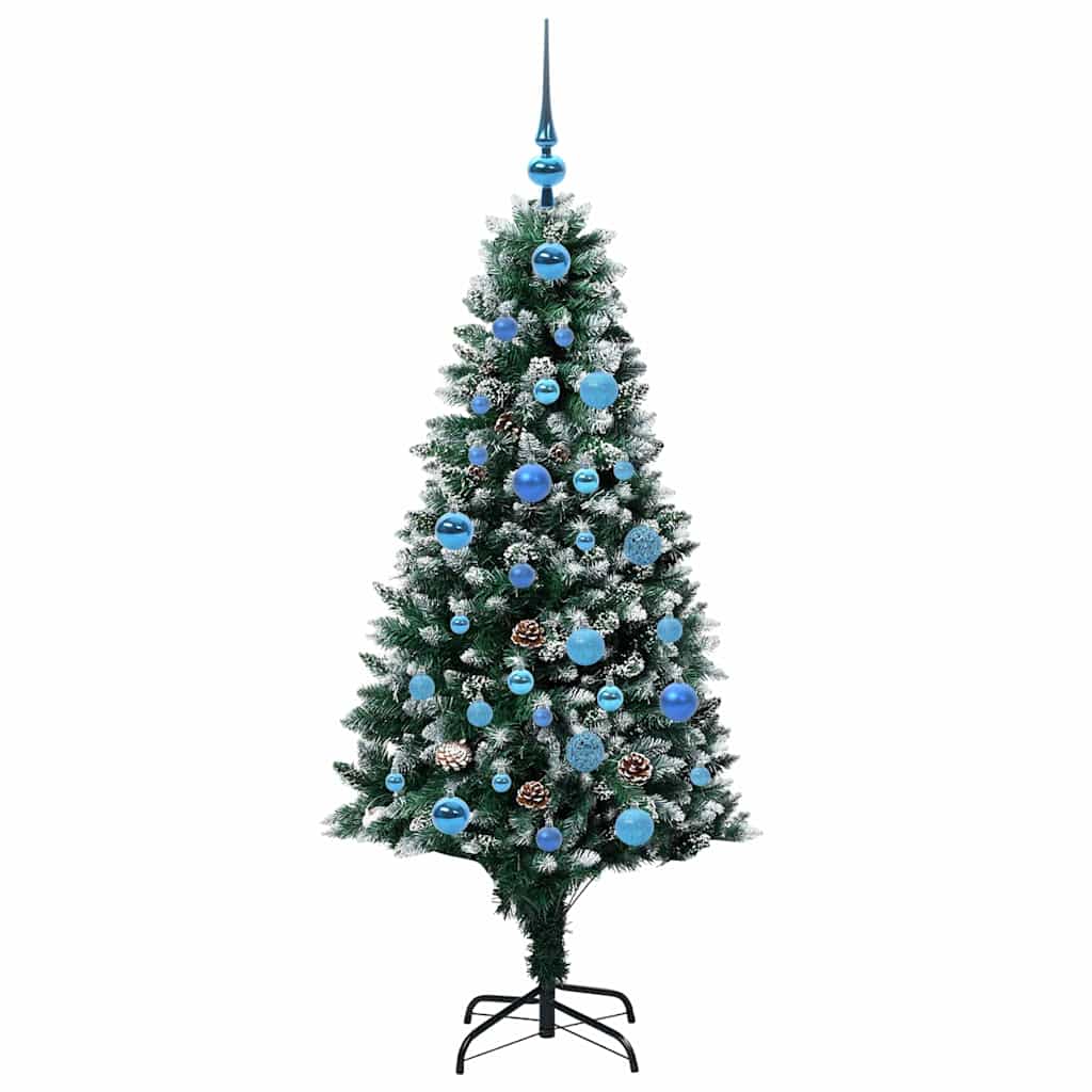 Kunstigt juletræ med stativ Grøn 150 cm PVC og Stål og Plastik