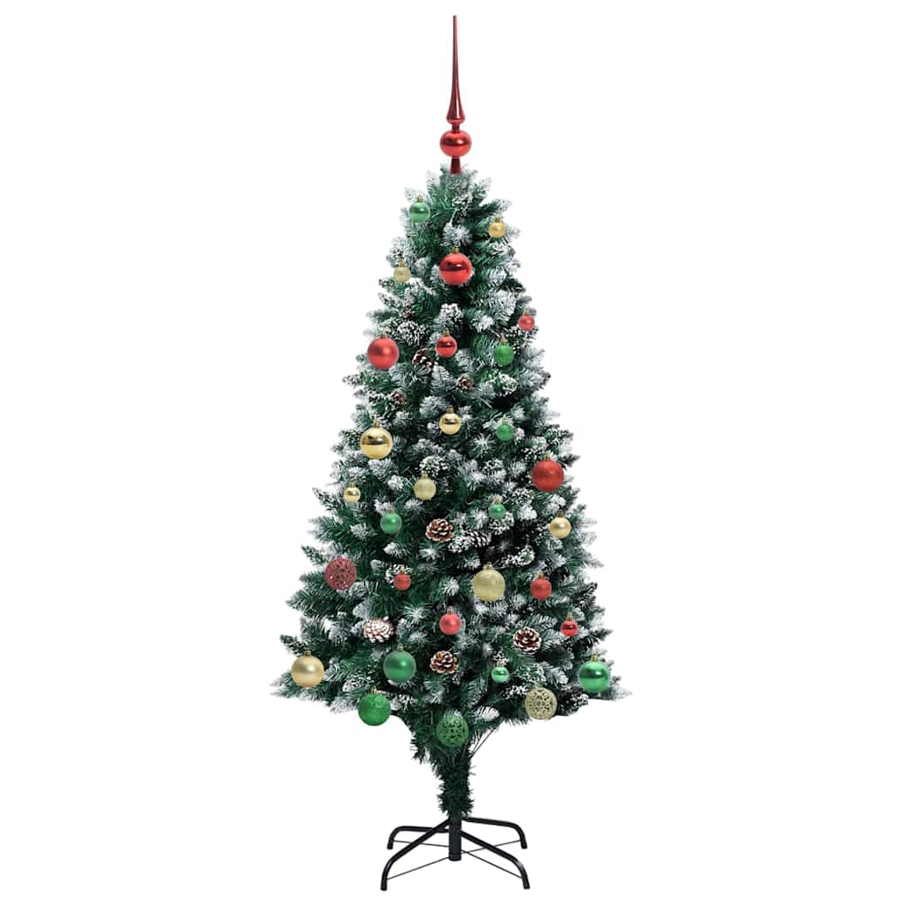 Kunstigt juletræ med stativ Grøn 150 cm PVC og Stål og Plastik