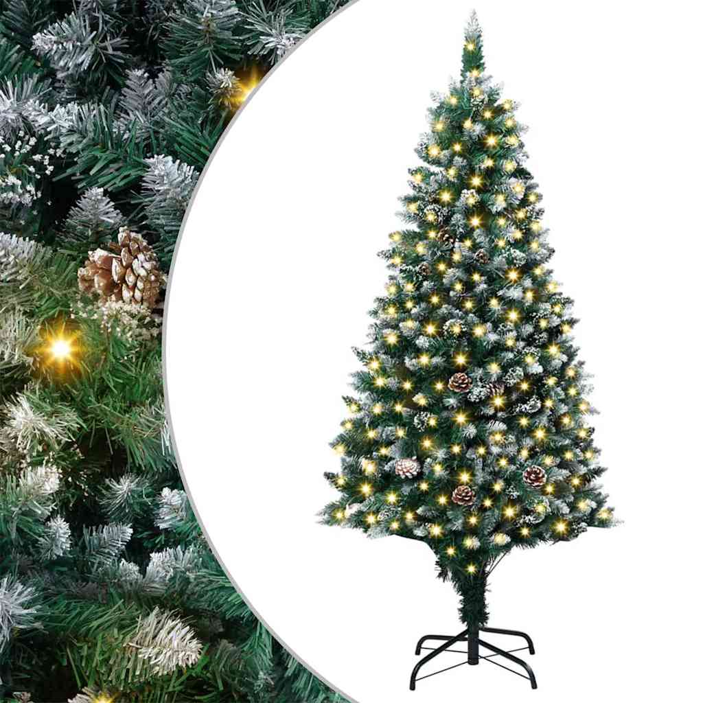 Kunstigt juletræ med stativ Grøn 180 cm PVC og Stål og Plastik